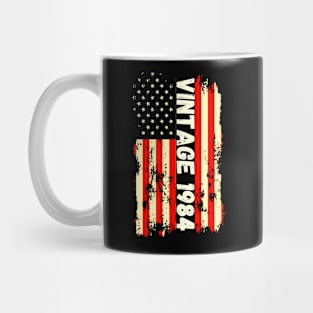 Vintage 1984 80th Birthday Gifts 40 Years Old American Flag Mug